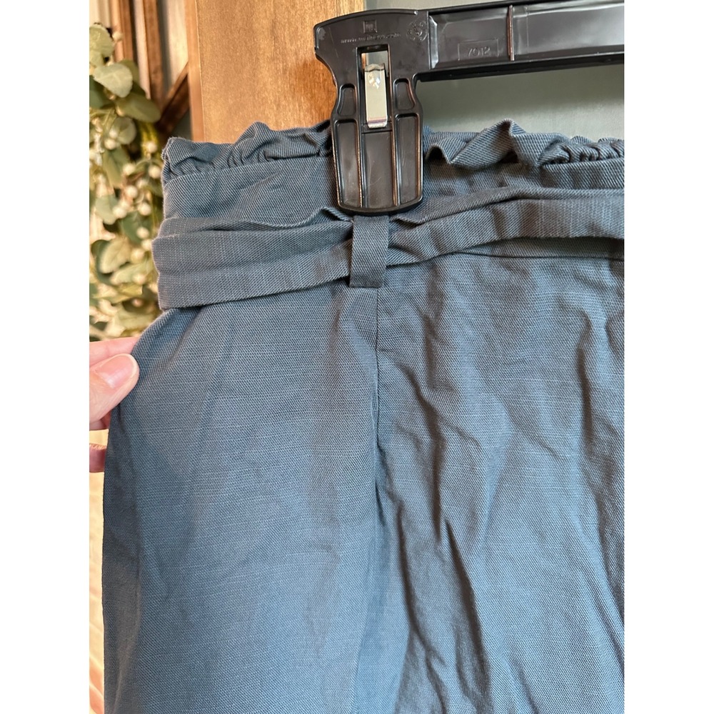 LOFT Button Front Skirt Women Blue Gray Paperbag Waist Mini Utility Trendy 10P - Picture 11 of 11